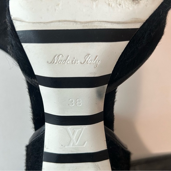 Louis Vuitton Black Calfskin Heels with Silver Accents - Picture 7 of 10